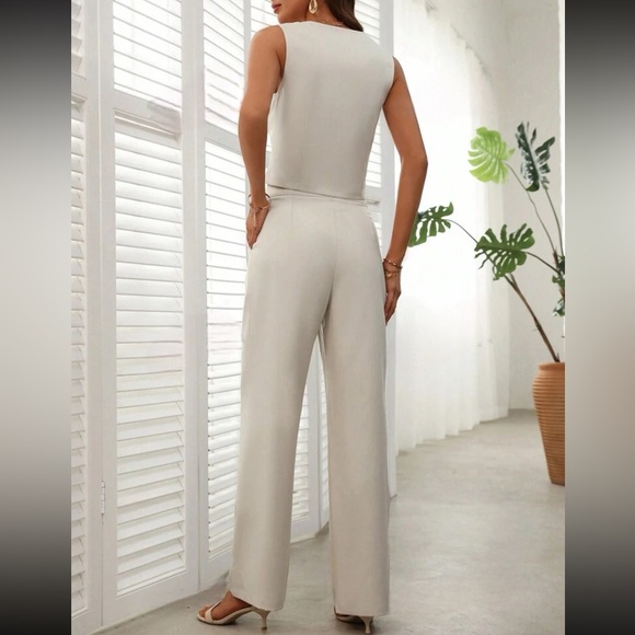 Suit Set Vest and Long pants Apricot - Picture 4 of 4